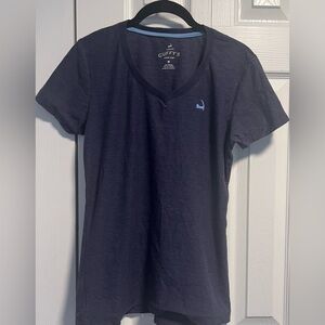 Ladie's Cuffy's Cape Cod V Neck Blue Short Sleeved Shirt
